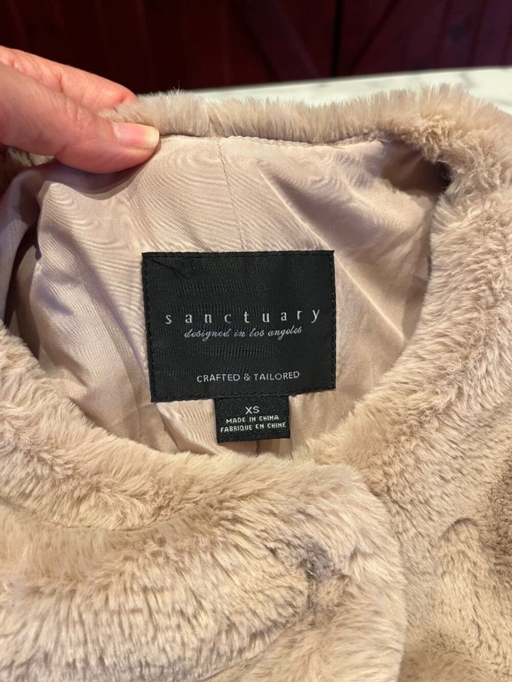 Sanctuary Plush Faux Fur Collarless Jacket Cozy Beige Cream - Size: XS - Picture 2 of 12